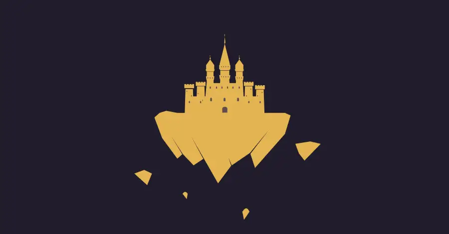 A shiny palace with other elements around